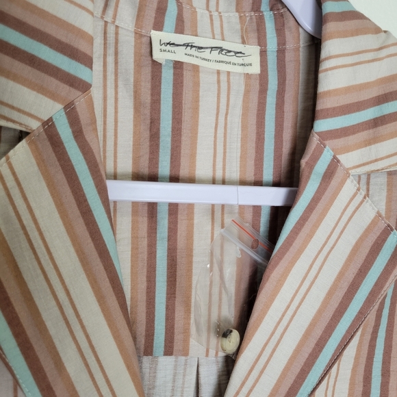 We The Free Striped Boho Oversized‎ Boyfriend Shirts Size S - Picture 6 of 8